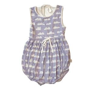 Omi Jo Well Dressed Wolf Purple Puffy Cloud Bubble Romper 24M